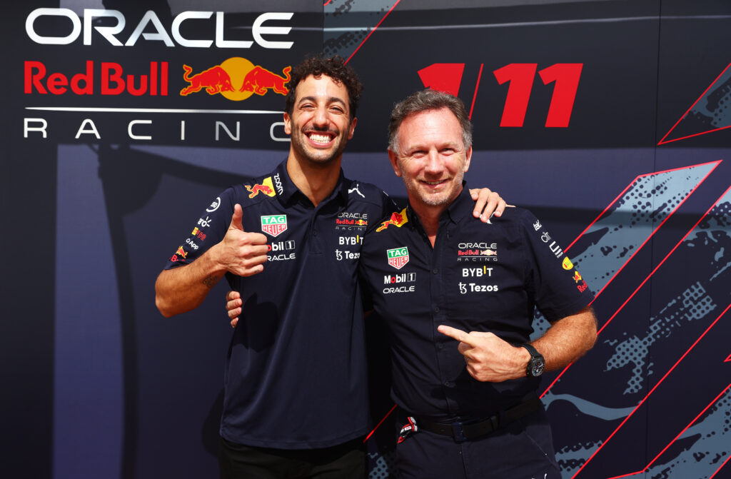 Daniel Ricciardo and Christian Horner