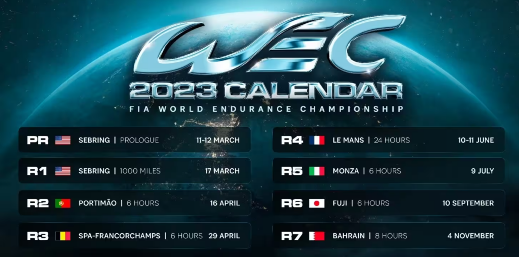 FIA WEC 2023 - Calendario
