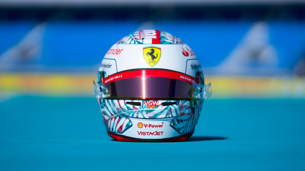 Ferrari, Casco Leclerc - Gp USA F1 2023, Miami